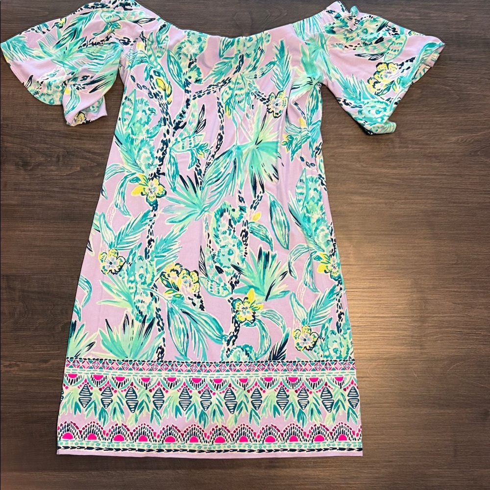 Lilly Pulitzer Lavender, Pink and Green Tropical Mini Dress